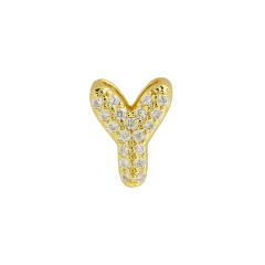 Hot sale diamond bubble letter initial letter DIY copper bracelet