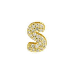 Hot sale diamond bubble letter initial letter DIY copper bracelet