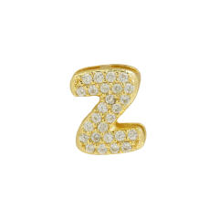 Hot sale diamond bubble letter initial letter DIY copper bracelet