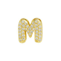 Hot sale diamond bubble letter initial letter DIY copper bracelet
