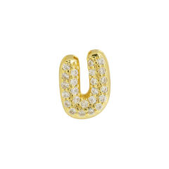 Hot sale diamond bubble letter initial letter DIY copper bracelet
