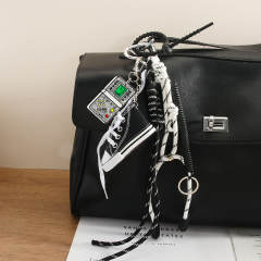 Mini Multicolor Canvas Shoes Golf Sports Wind Braided Rope Bag Pendant Keychain