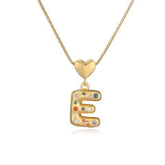 Hot copper plated 18K gold set zircon 26 English letter initial pendant necklace