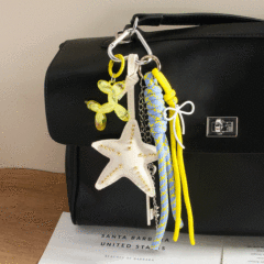 Net red personality starfish key tassel ball dog all-match pendant keychain woven rope bag pendant gift wholesale