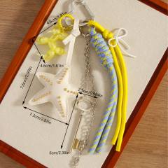Net red personality starfish key tassel ball dog all-match pendant keychain woven rope bag pendant gift wholesale