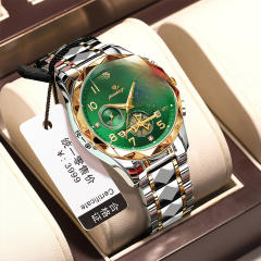 New men's watch waterproof luminous fashion quartz steel band watch