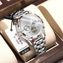 New men's watch waterproof luminous fashion quartz steel band watch