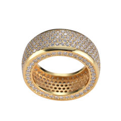 Big finger ring hip-hop copper micro-inlaid zircon diamond rings band for men women