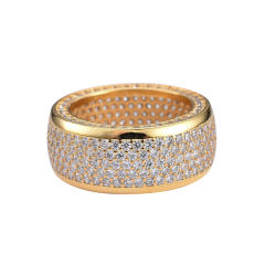 Big finger ring hip-hop copper micro-inlaid zircon diamond rings band for men women
