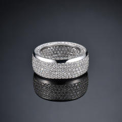 Big finger ring hip-hop copper micro-inlaid zircon diamond rings band for men women