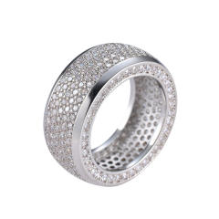 Big finger ring hip-hop copper micro-inlaid zircon diamond rings band for men women