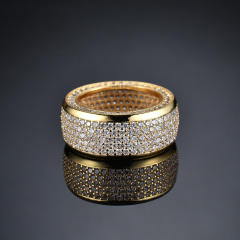 Big finger ring hip-hop copper micro-inlaid zircon diamond rings band for men women