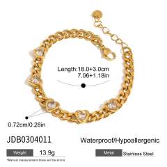 Delicate cubic zircon inlaid stainless steel bracelet diamond bracelet