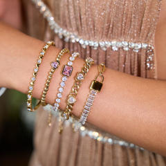 Delicate cubic zircon inlaid stainless steel bracelet diamond bracelet