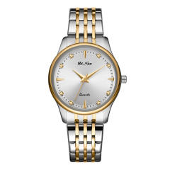 Drill Face Men's Women's Double Calendar Business Casual Fashion Quartz steel band watch