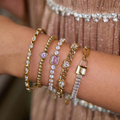 Delicate cubic zircon inlaid stainless steel bracelet diamond bracelet