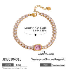 Delicate cubic zircon inlaid stainless steel bracelet diamond bracelet