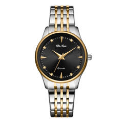 Drill Face Men's Women's Double Calendar Business Casual Fashion Quartz steel band watch