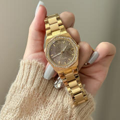 women's watches gold watches women's high-value waterproof quartz steel band watch