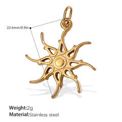 Concise moon star sun series stainless steel charm diy jewelry accessory wholesale