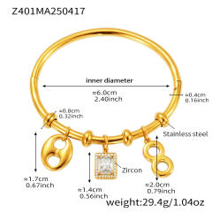 DIY charm stainless steel bangle thick bangle band