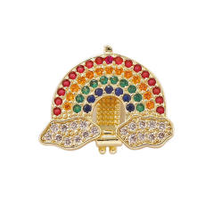 18K gold plated copper full diamond cute rainbow animal boy girl charm for belt band bracelet