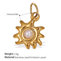Concise moon star sun series stainless steel charm diy jewelry accessory wholesale