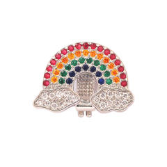 18K gold plated copper full diamond cute rainbow animal boy girl charm for belt band bracelet