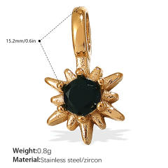 18K gold plated geometric colored gemstone rectangular five-pointed star necklace pendant pendant DIY jewelry accessories women