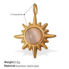 18K gold plated geometric colored gemstone rectangular five-pointed star necklace pendant pendant DIY jewelry accessories women