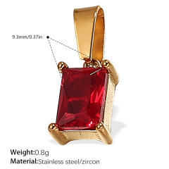 18K gold plated geometric colored gemstone rectangular five-pointed star necklace pendant pendant DIY jewelry accessories women