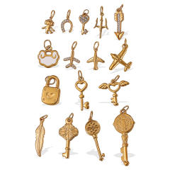 Key padlock plane multi element stainless steel charm diy jewelry accessory wholesale