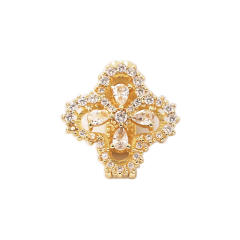 18K gold plated copper full diamond cute rainbow animal boy girl charm for belt band bracelet