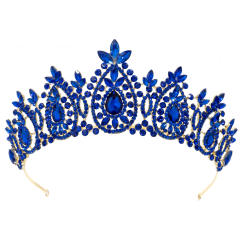 Luxury colorful crystal bead handmade wedding hair crown hair piece