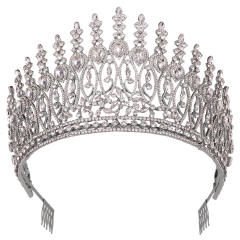 Baroque Beauty Pageant Crown Alloy Bride Crown Stage Show Crown Big Hair Comb Show Crown