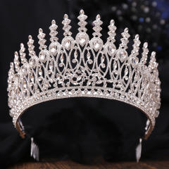 Baroque Beauty Pageant Crown Alloy Bride Crown Stage Show Crown Big Hair Comb Show Crown