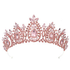 Luxury colorful crystal bead handmade wedding hair crown hair piece