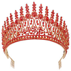 Baroque Beauty Pageant Crown Alloy Bride Crown Stage Show Crown Big Hair Comb Show Crown