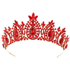 Luxury colorful crystal bead handmade wedding hair crown hair piece