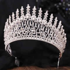 Baroque Beauty Pageant Crown Alloy Bride Crown Stage Show Crown Big Hair Comb Show Crown