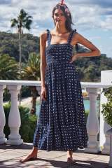Summer Women's Clothing Leisure Commuter Sleeveless Spice Girl Printed Long Sling dress