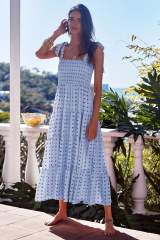Summer Women's Clothing Leisure Commuter Sleeveless Spice Girl Printed Long Sling dress