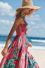 Summer Women's Clothing Leisure Commuter Sleeveless Spice Girl Printed Long Sling dress