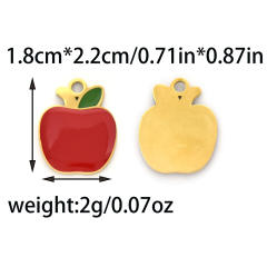 304 Stainless steel enamel fruit cherry watermelon charm diy jewelry accessory