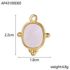 Mother shell series stainless steel charm diy jewelry accessory