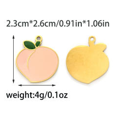304 stainless steel oil drop fruit pendant diy color all-match cherry peach pineapple banana strawberry persimmon accessories