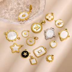 Mother shell series stainless steel charm diy jewelry accessory