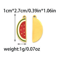 304 Stainless steel enamel fruit cherry watermelon charm diy jewelry accessory