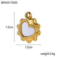 Mother shell series stainless steel charm diy jewelry accessory