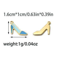 304 Stainless steel the queen series heels crown Wine Glass enamel charms DIY jewelry accessory
